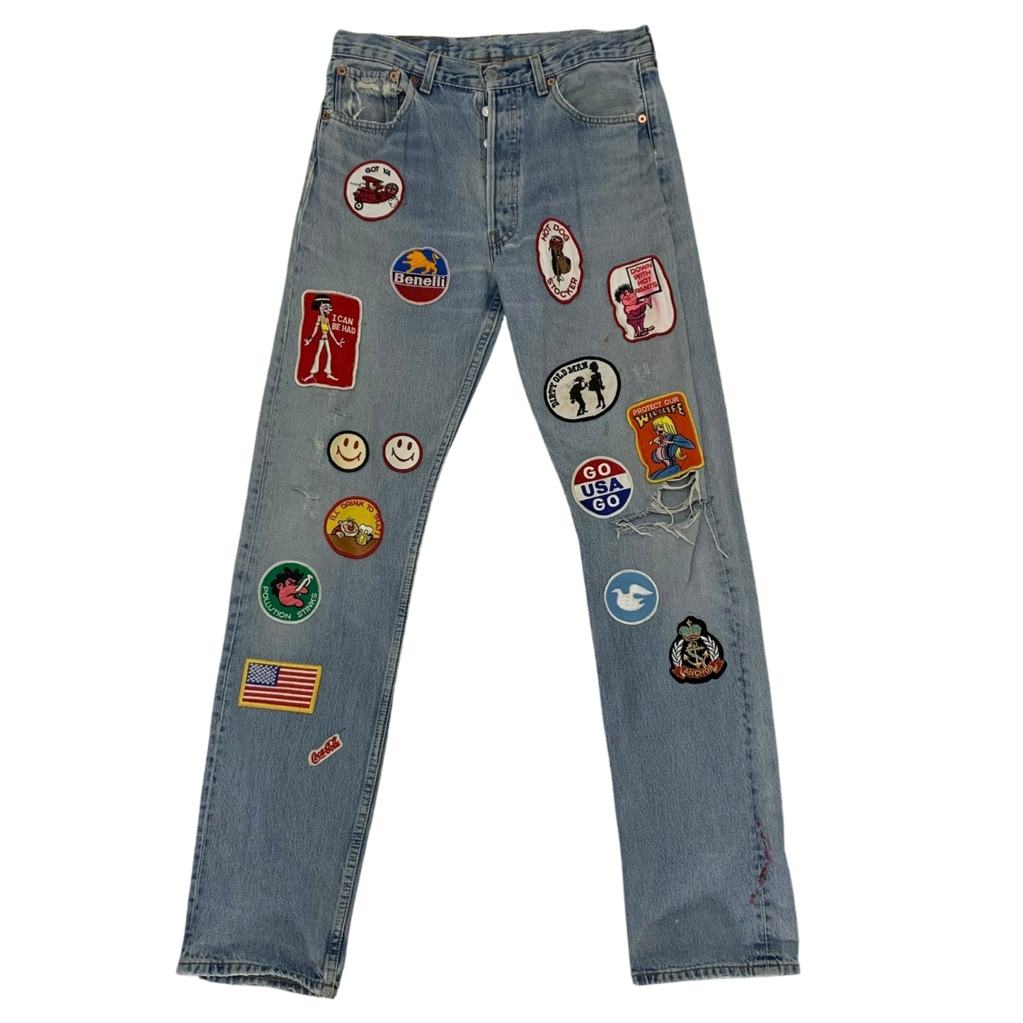Levi’s Vintage Custom-Patchwork 501 Jeans (Size 32”)