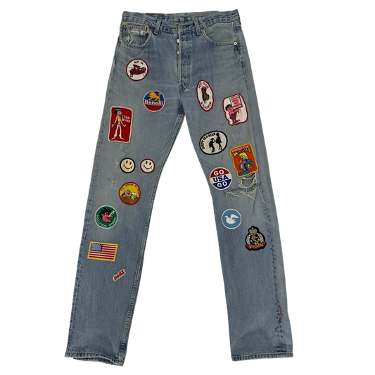 Levi’s Vintage Custom-Patchwork 501 Jeans (Size 32”)