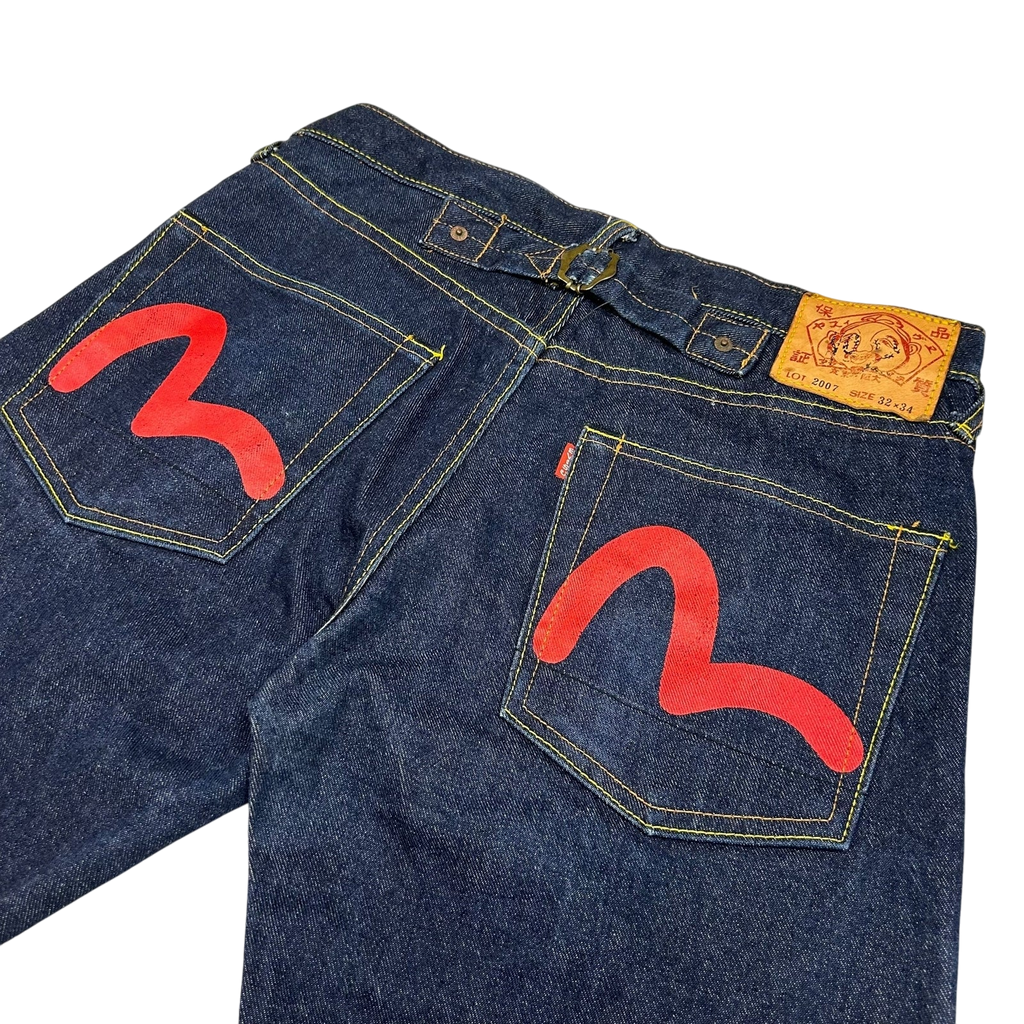 Vintage Evisu Red Daicock Logo Jeans (Fits 32")