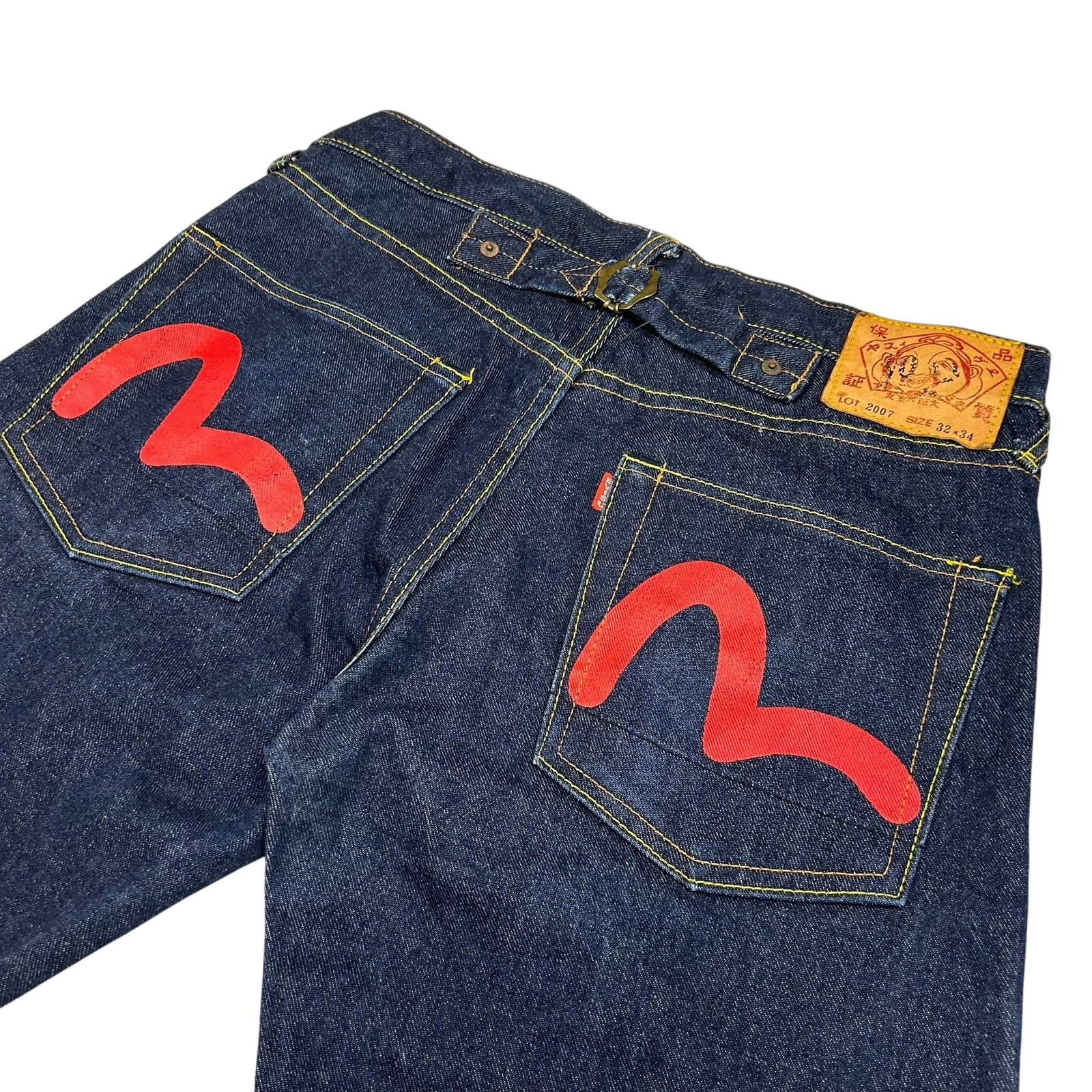 Vintage Evisu Red Daicock Logo Jeans (Fits 32")