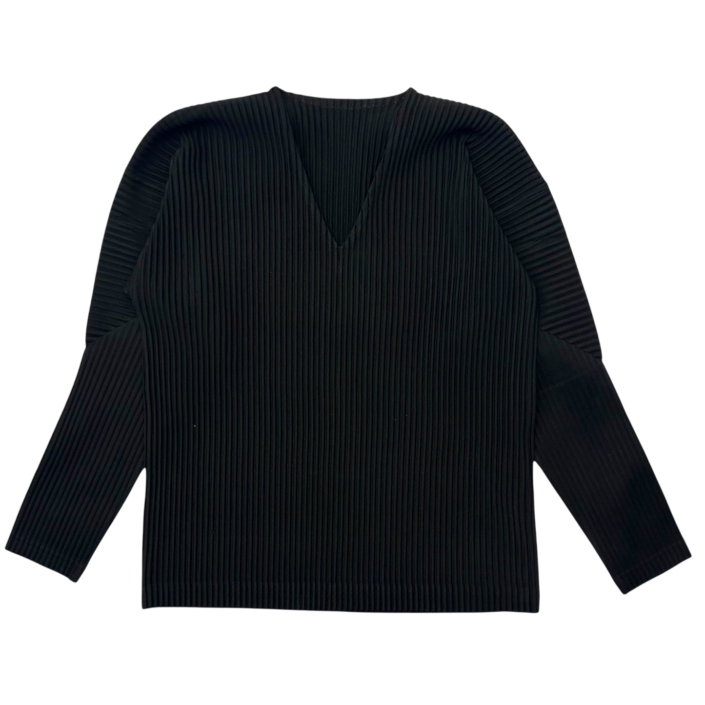 Issey Miyake Homme Plisse V-Neck Top Black (Fits M)