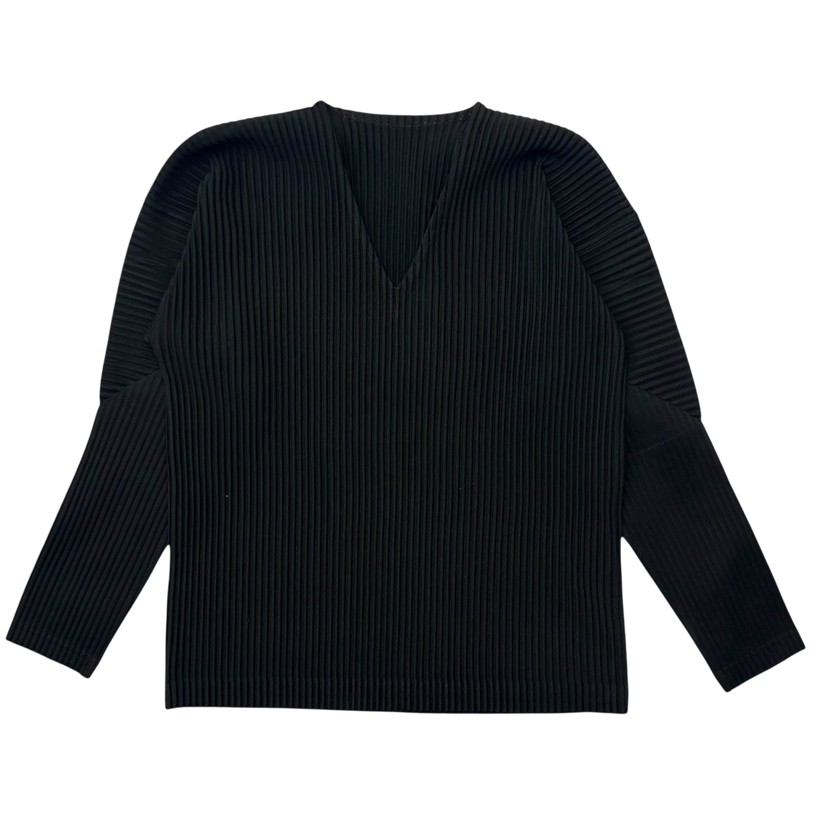 Issey Miyake Homme Plisse V-Neck Top Black (Fits M)