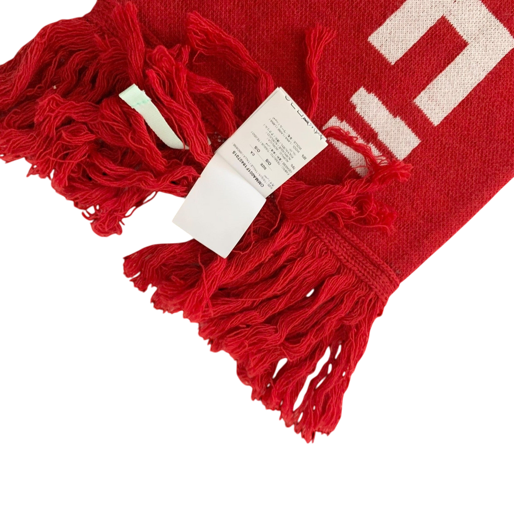 Off-White FW18 Quote Scarf Red
