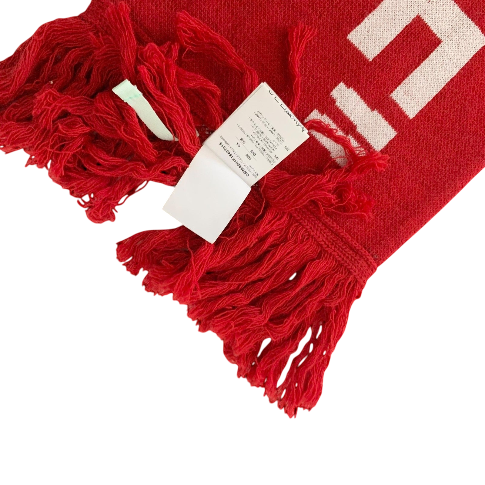 Off-White FW18 Quote Scarf Red