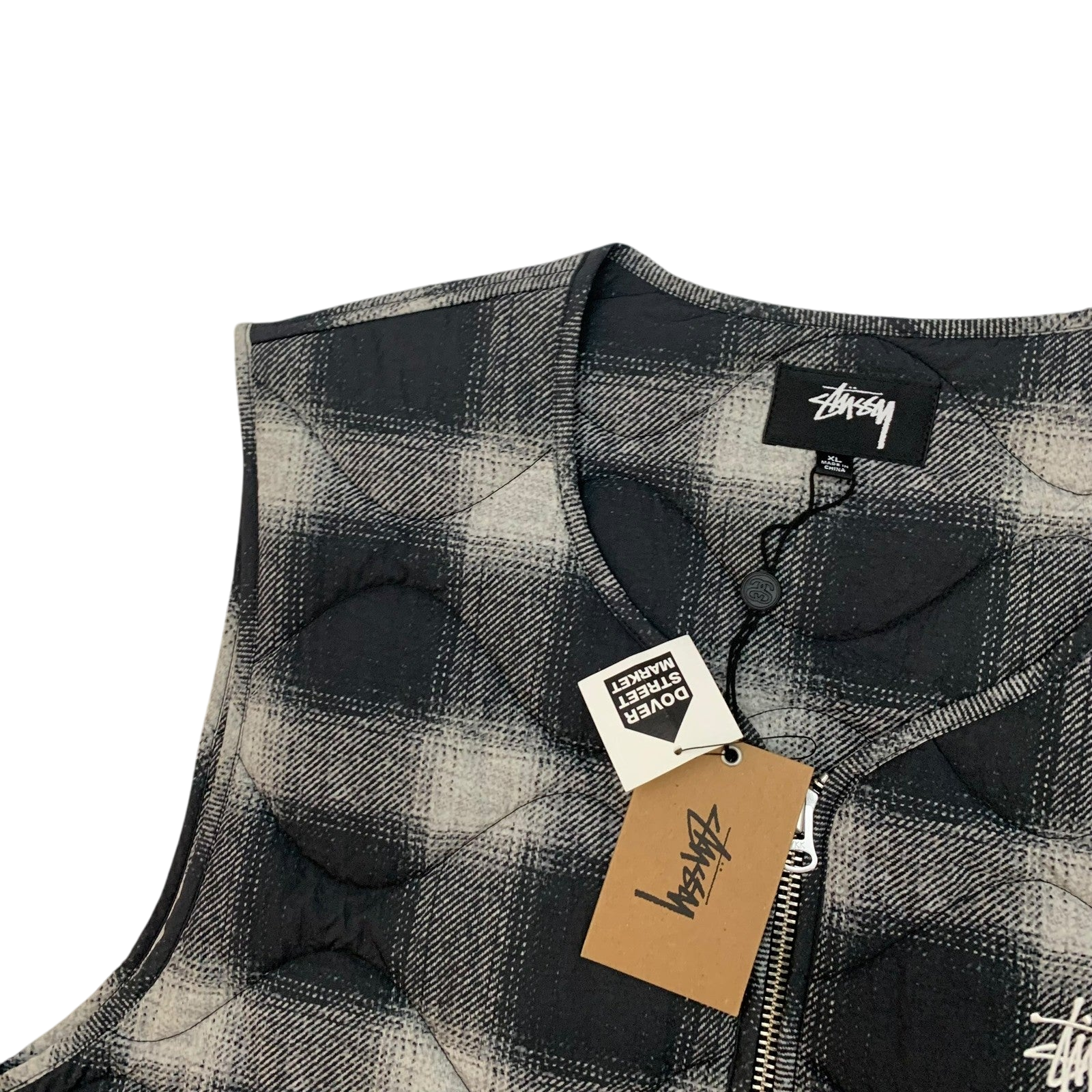 Stussy AW23 Plaid Nylon Liner Vest (Size XL)