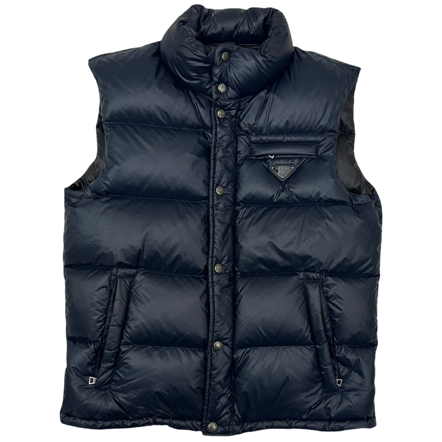 Prada Logo Appliqué Down Gilet Vest Navy (Size M)