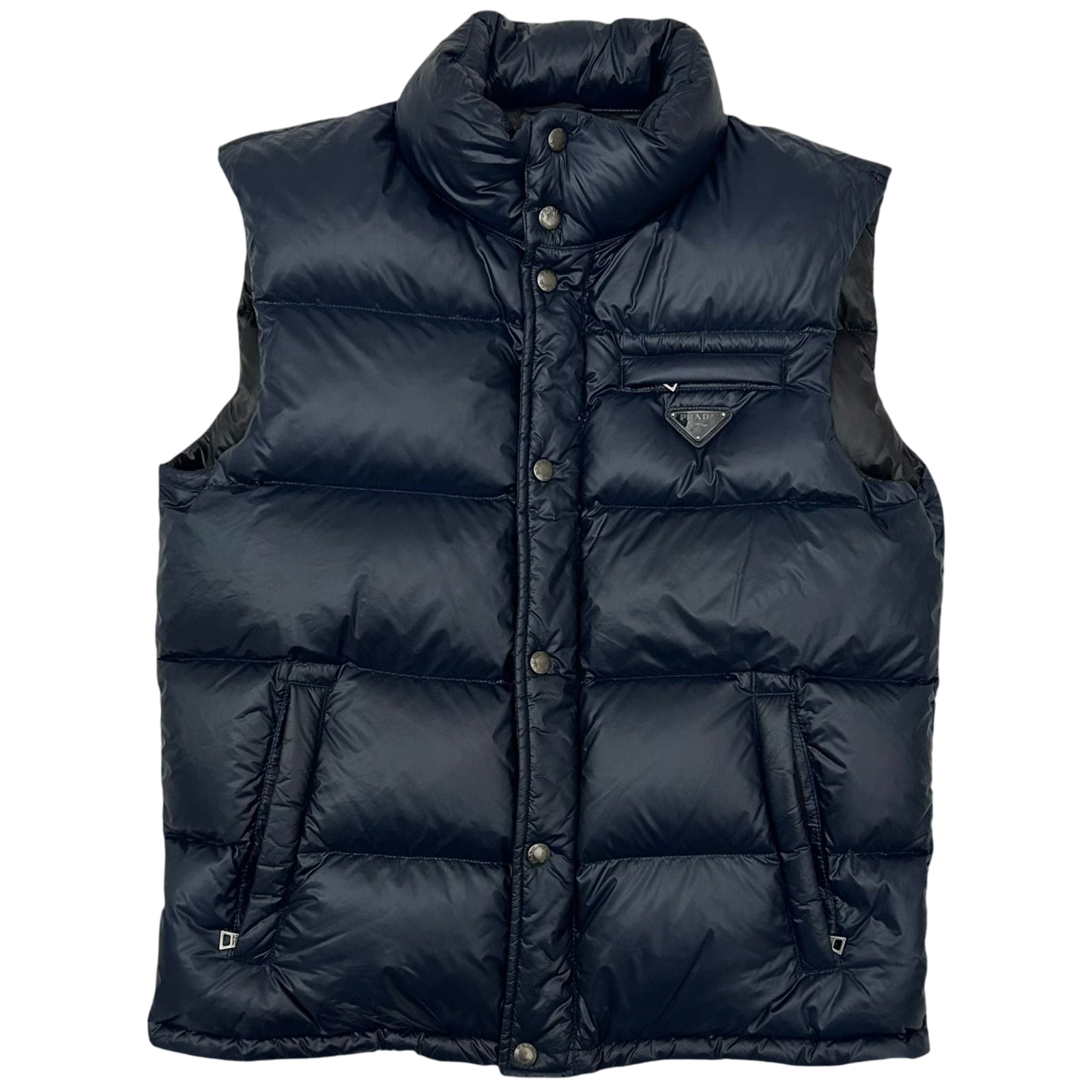 Prada Logo Appliqué Down Gilet Vest Navy (Size M)