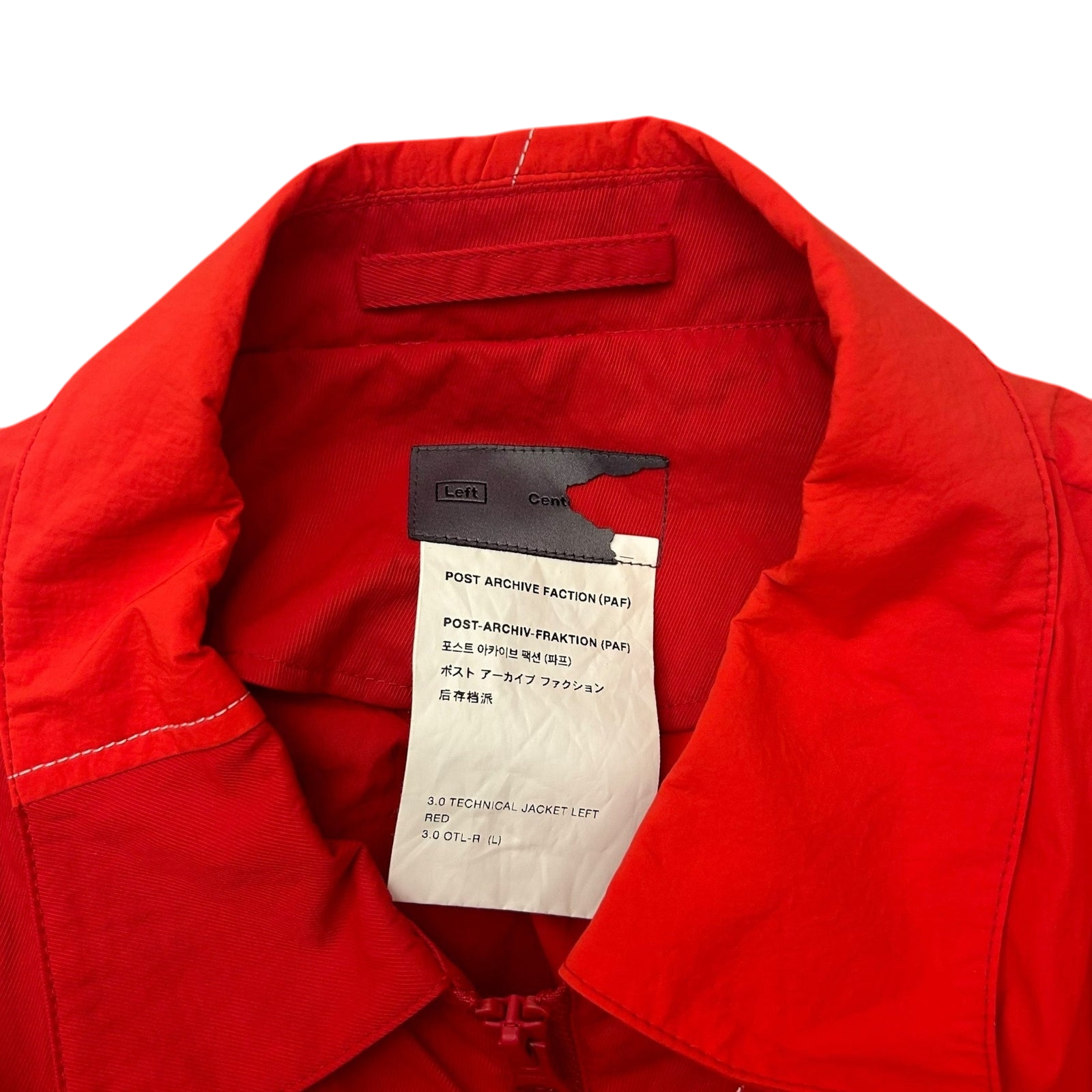 Post Archive Faction (PAF) 3.0 Left Technical Jacket Red (Fits M)