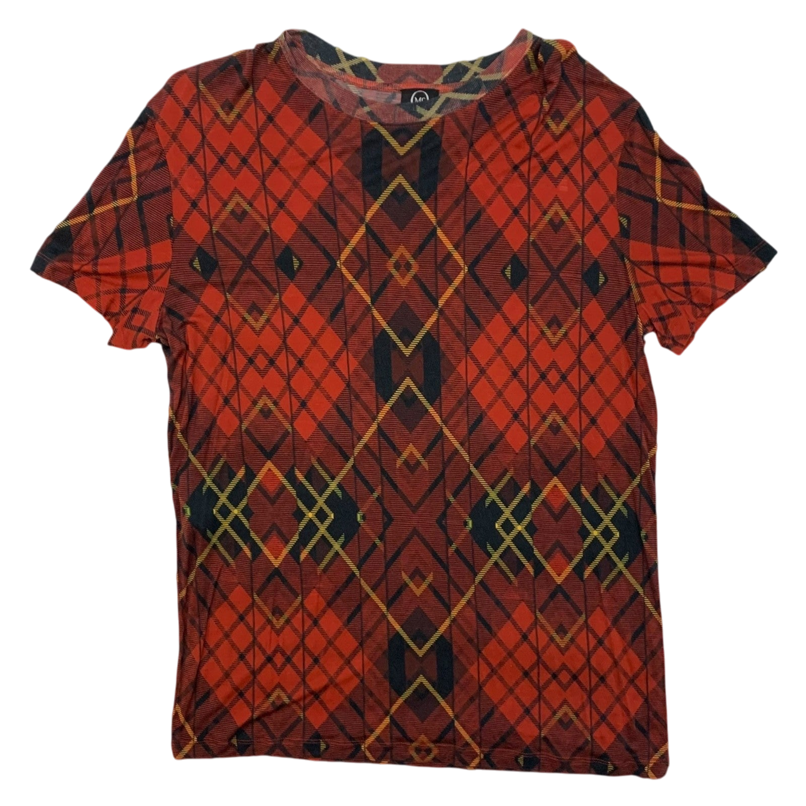 McQ Alexander McQueen Plaid Lyocell Top Red / Black (Fits L)