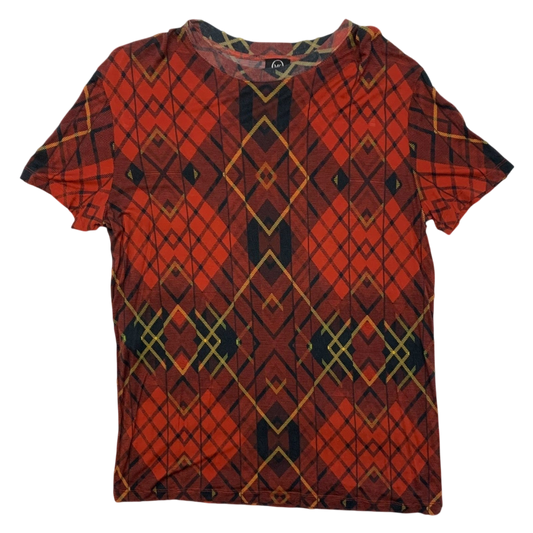 McQ Alexander McQueen Plaid Lyocell Top Red / Black (Fits L)