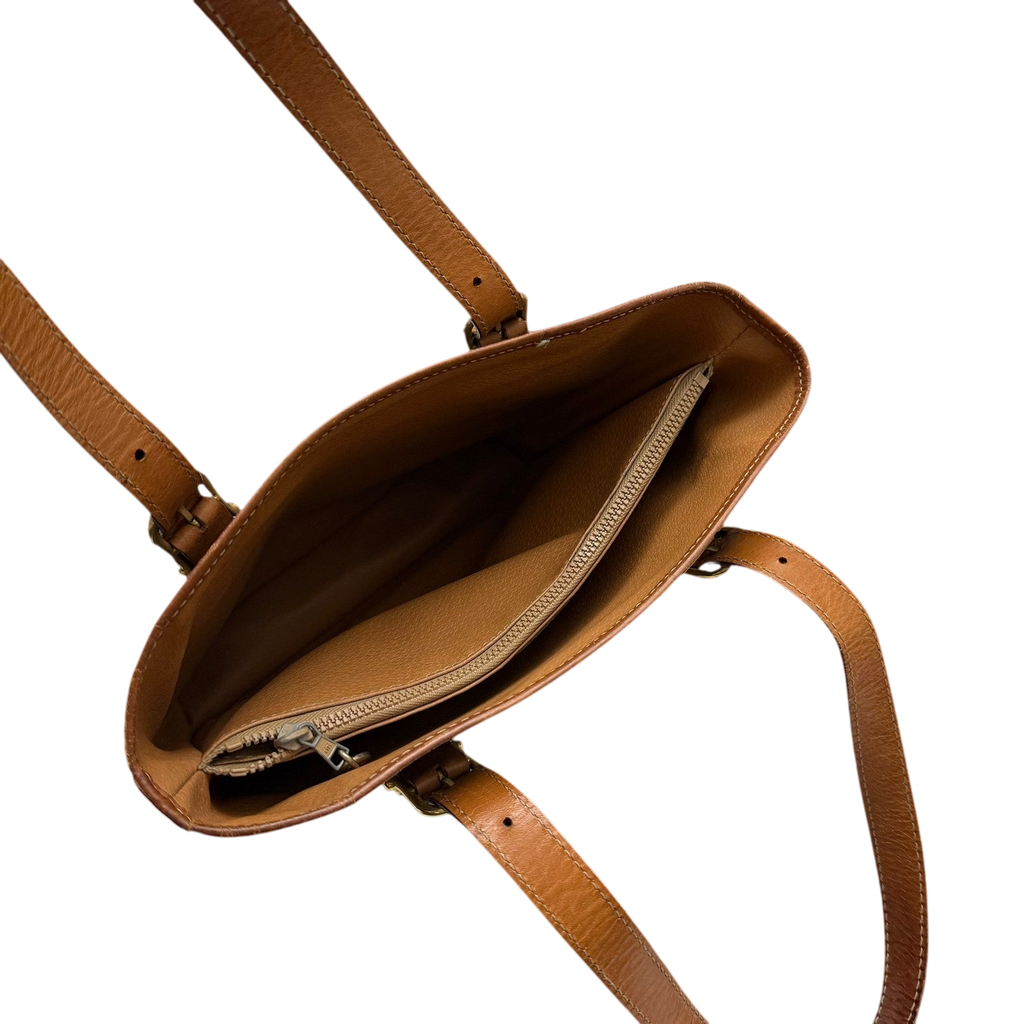 Céline 2008 Macadam Coated Canvas Monogram Tote Bag Brown