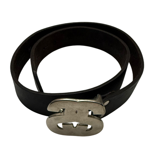 Stussy Vintage 90s Sista SS Logo Leather Belt Black (Made in Aus) (Size M)