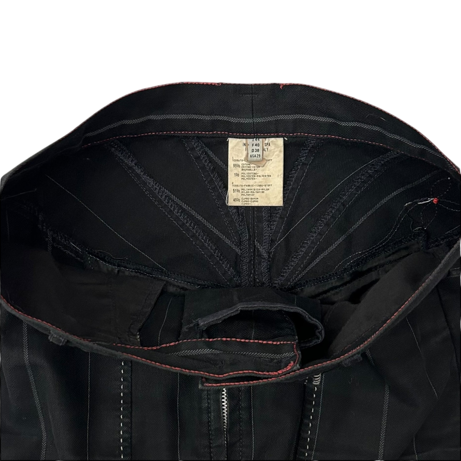 2000s Marithe Francois Girbaud Pinstripe Mermaid Skirt Black (Fits 30)