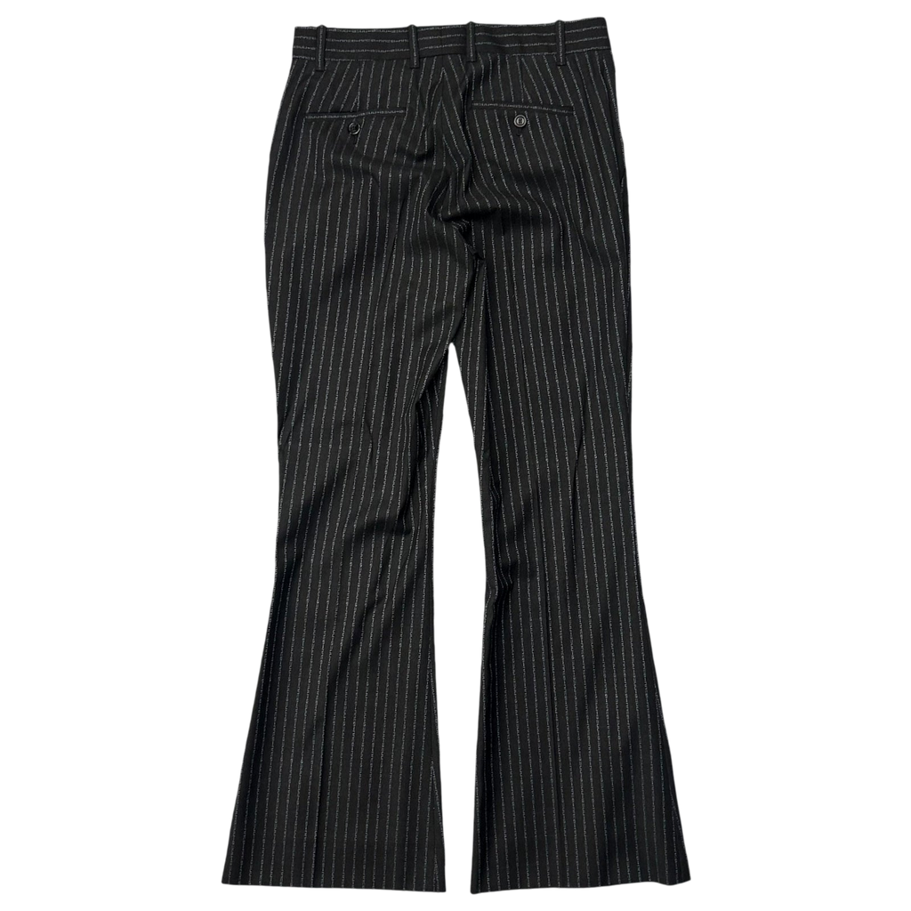 Gucci Logo Pinstriped Boot Cut Wool Pants Grey / Black (Fits 29”)