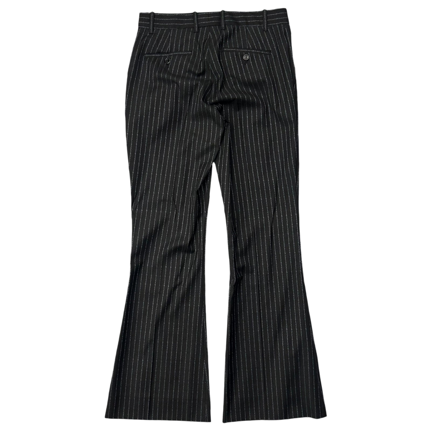 Gucci Logo Pinstriped Boot Cut Wool Pants Grey / Black (Fits 29”)