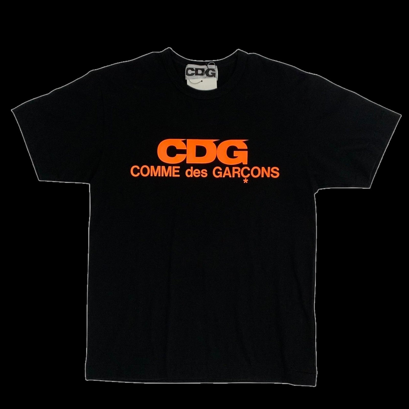 Comme Des garçon CDG Logo T-Shirt Black/Orange (Fits S-M)