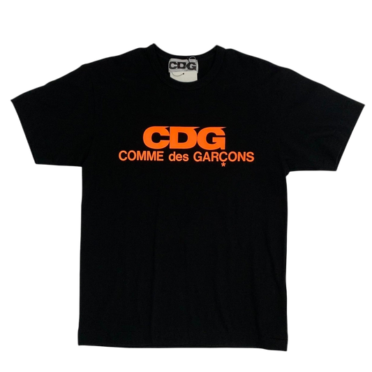 Comme Des garçon CDG Logo T-Shirt Black/Orange (Fits S-M)