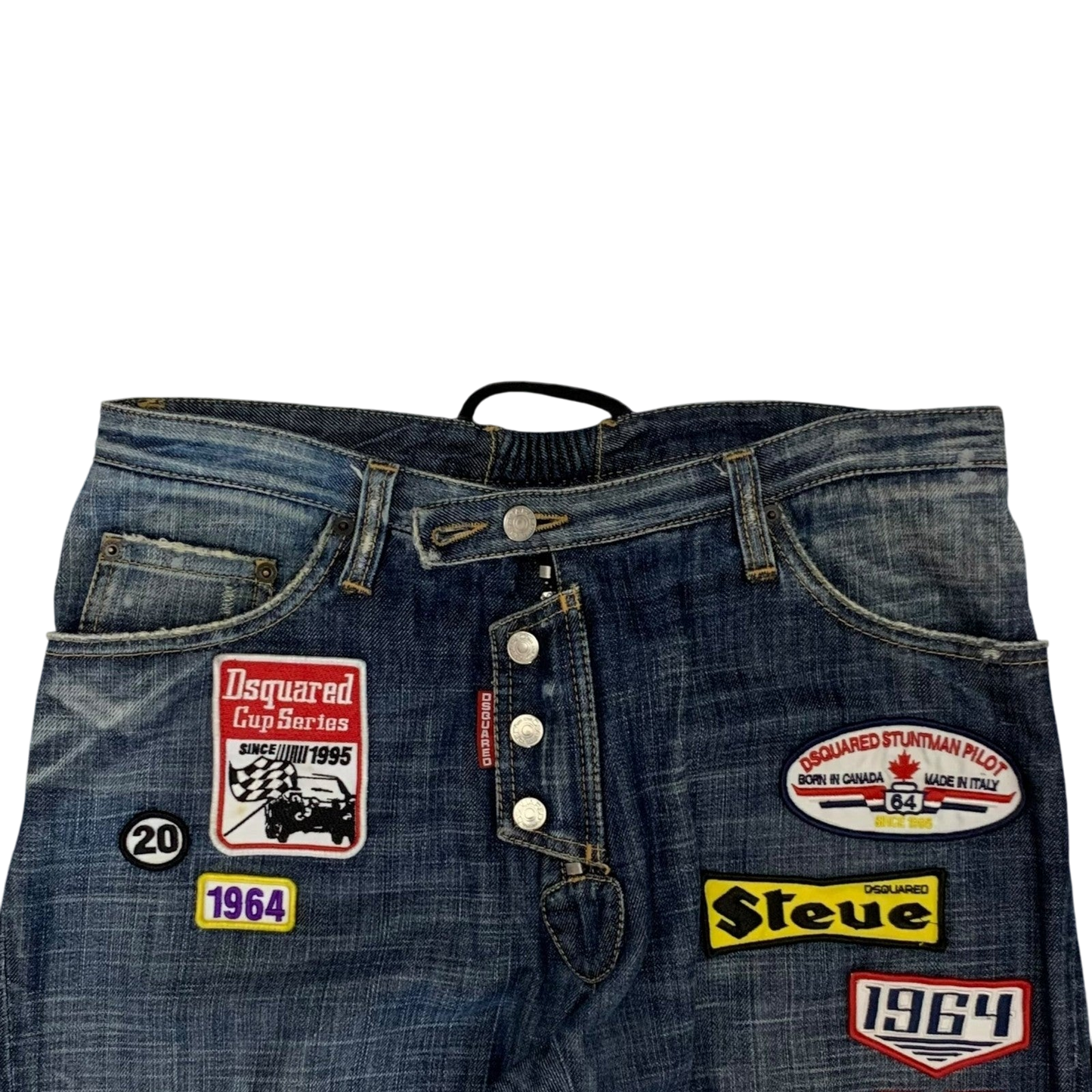 Dsquared 2000s Cup Series Patch Jeans (Size 32”)