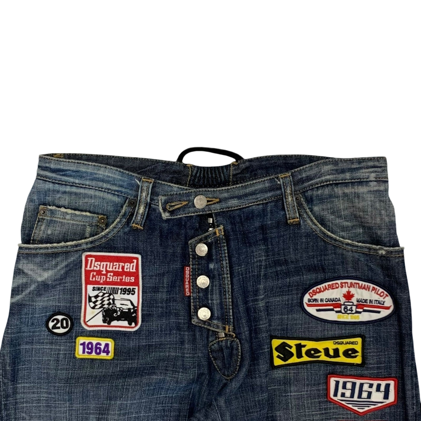 Dsquared 2000s Cup Series Patch Jeans (Size 32”)