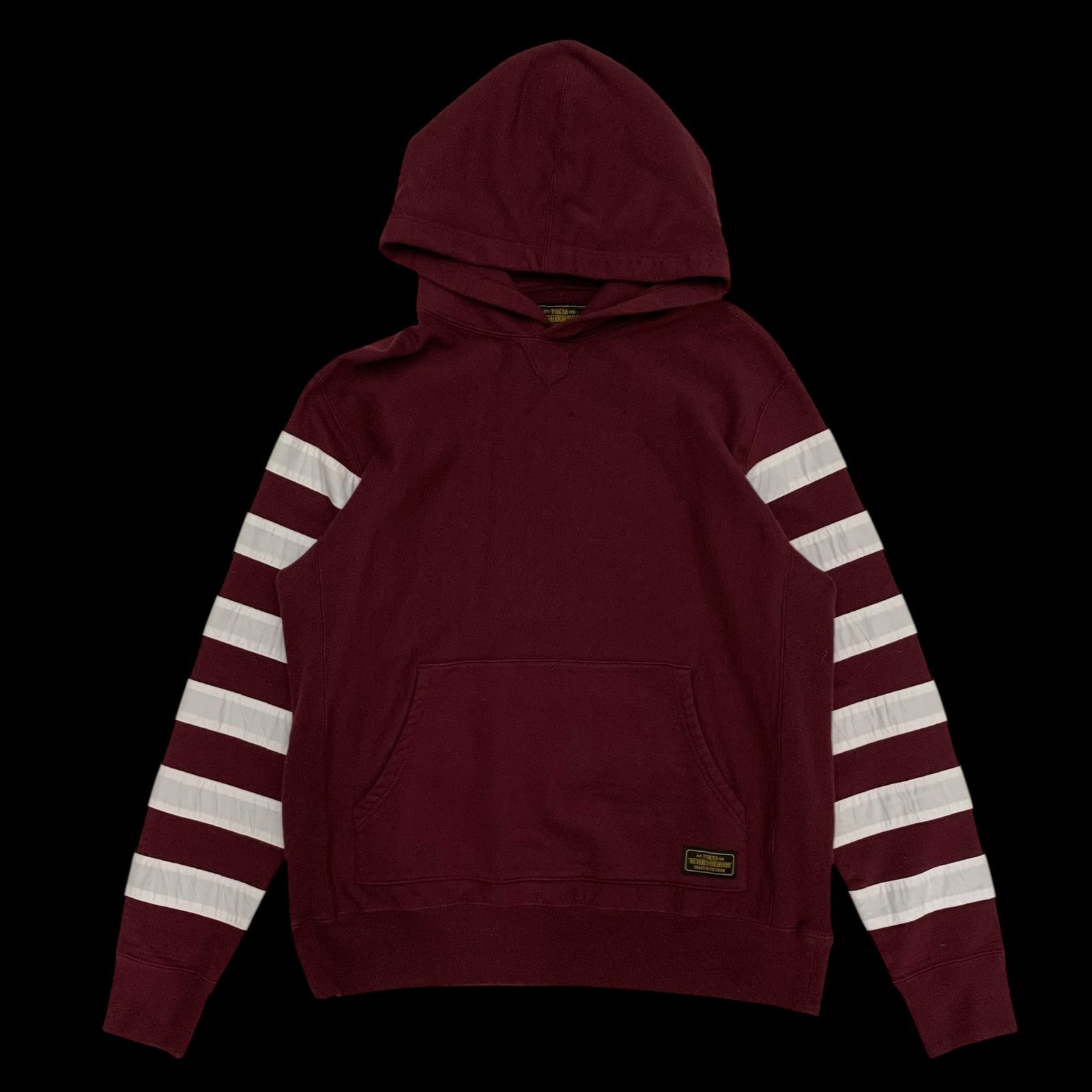 Neighbourhood AW17 Border Sleeve Pullover Hoodie Burgundy (Size L)
