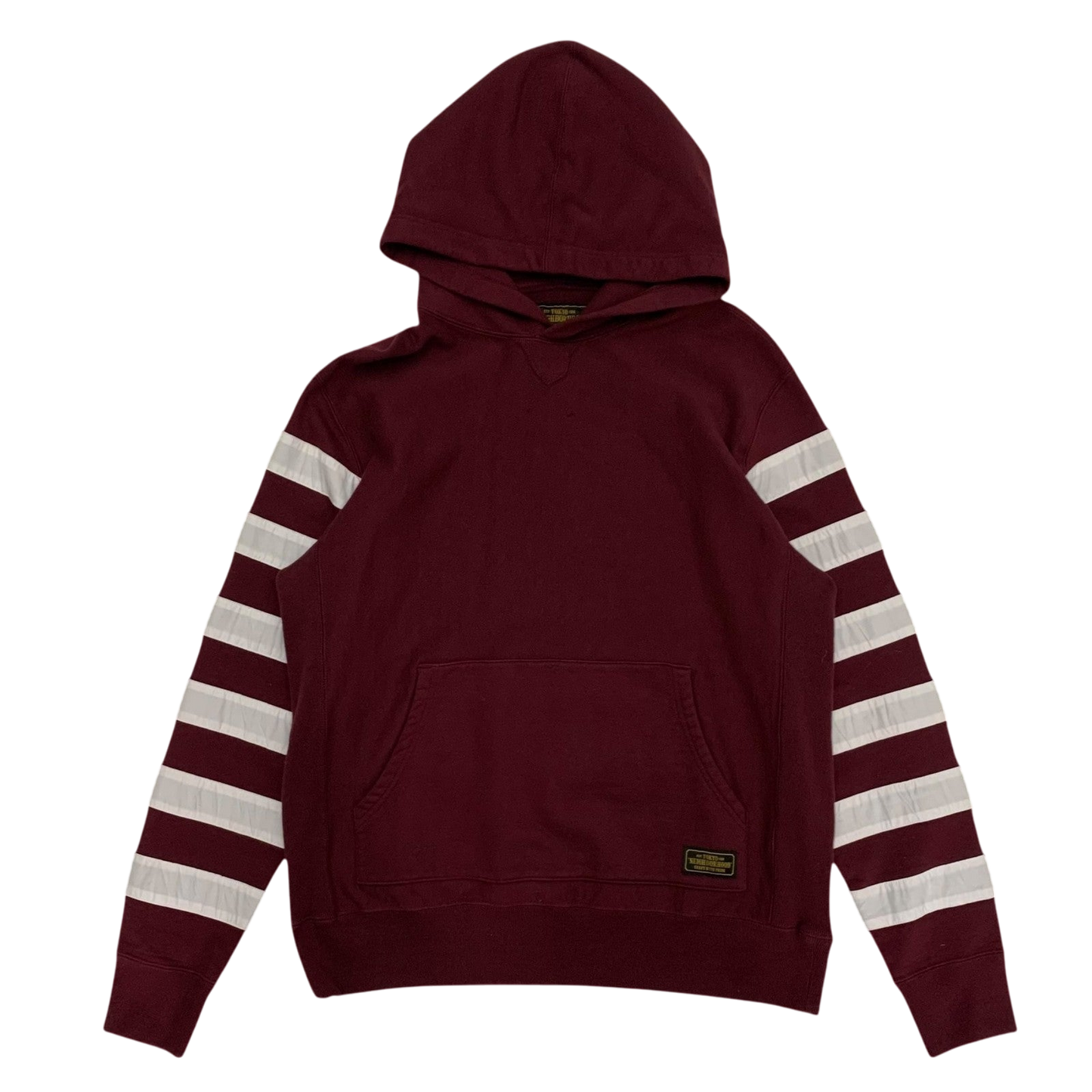 Neighbourhood AW17 Border Sleeve Pullover Hoodie Burgundy (Size L)