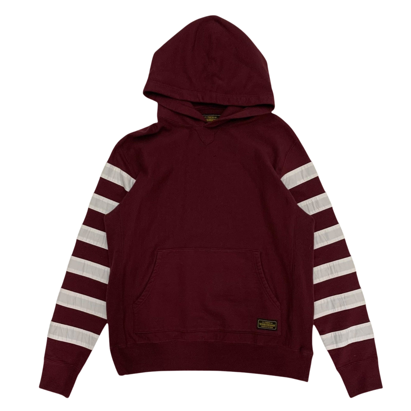 Neighbourhood AW17 Border Sleeve Pullover Hoodie Burgundy (Size L)
