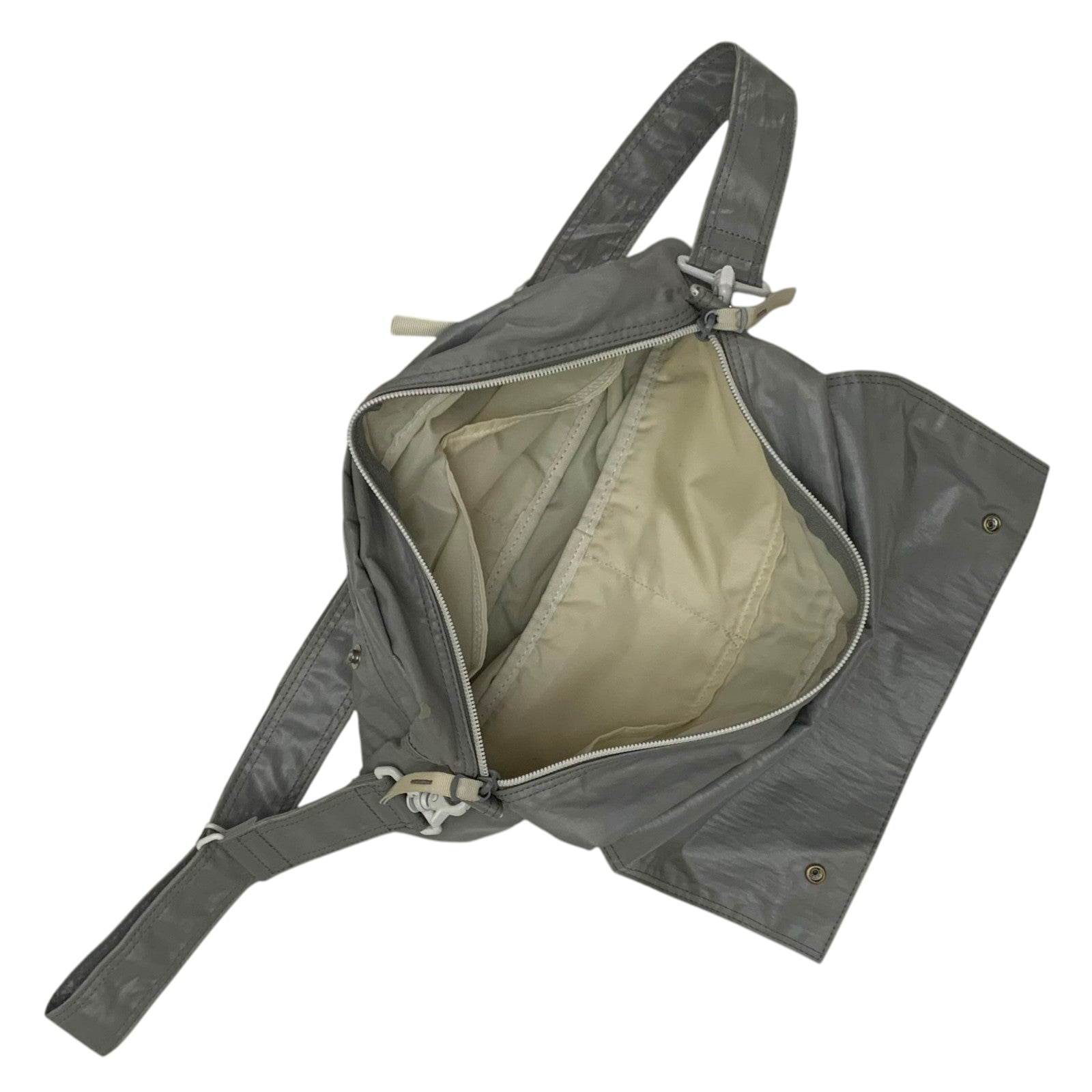 Porter Vintage Nylon Messenger Bag Metallic Silver