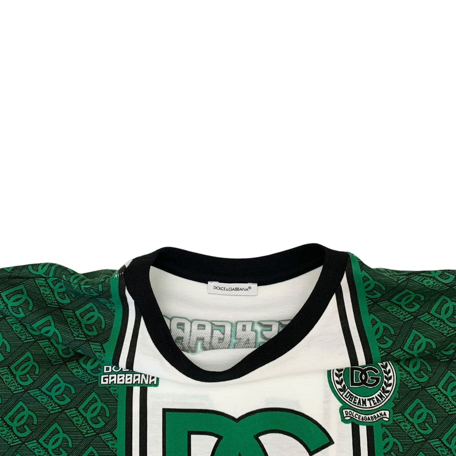 Dolce & Gabbana Interlocked Logo Football T-shirt Green/White (fits S-M womens)