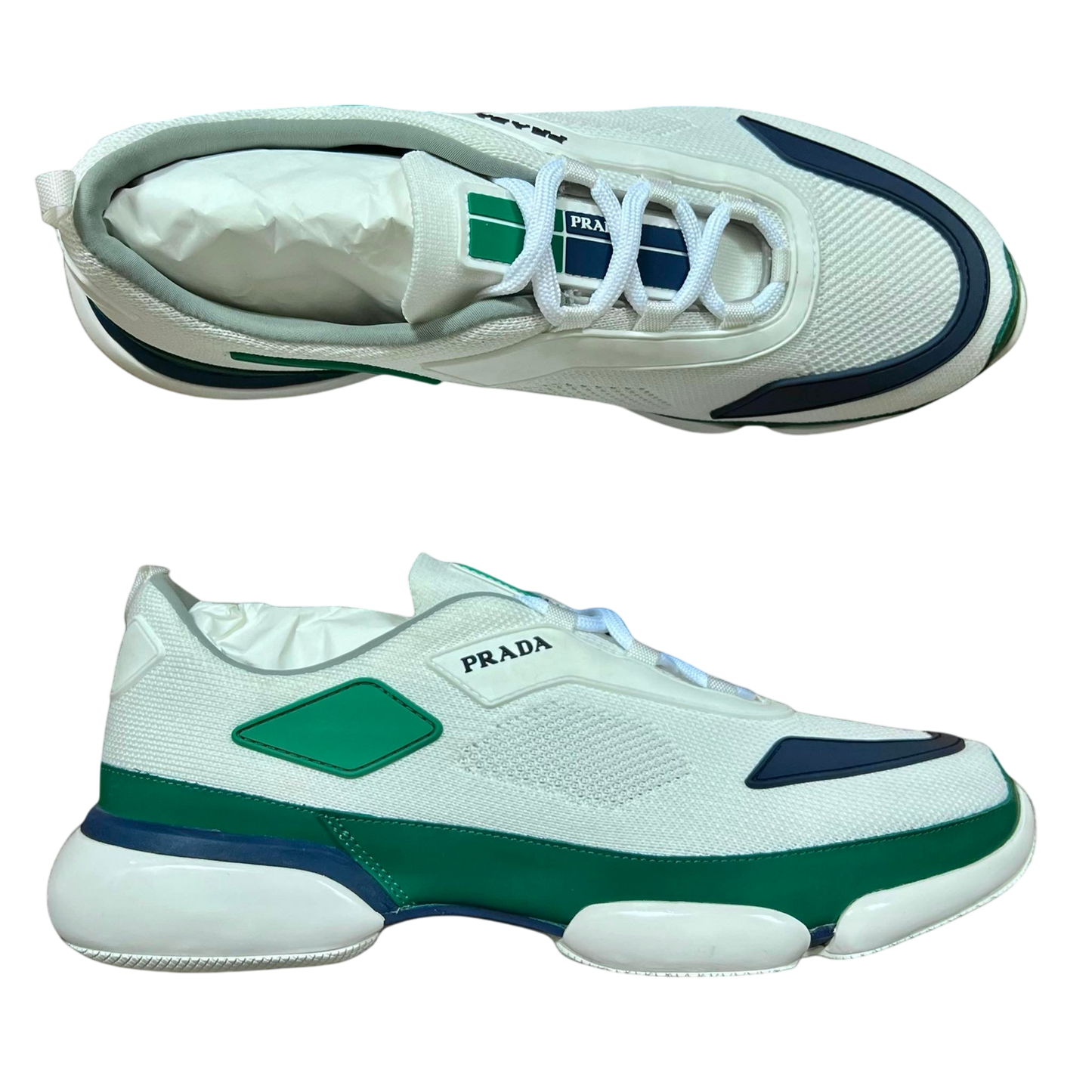 Prada Cloudbust Low Green / Navy / White