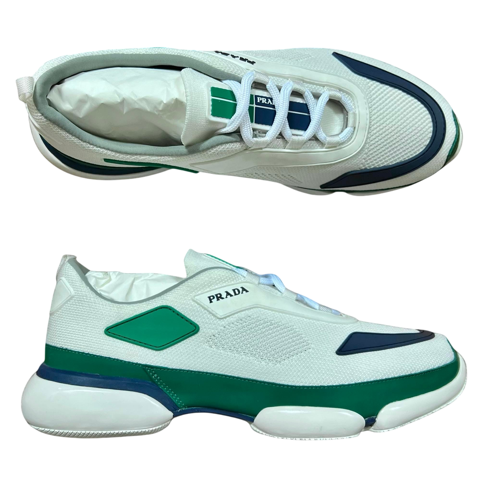 Prada Cloudbust Low Green / Navy / White