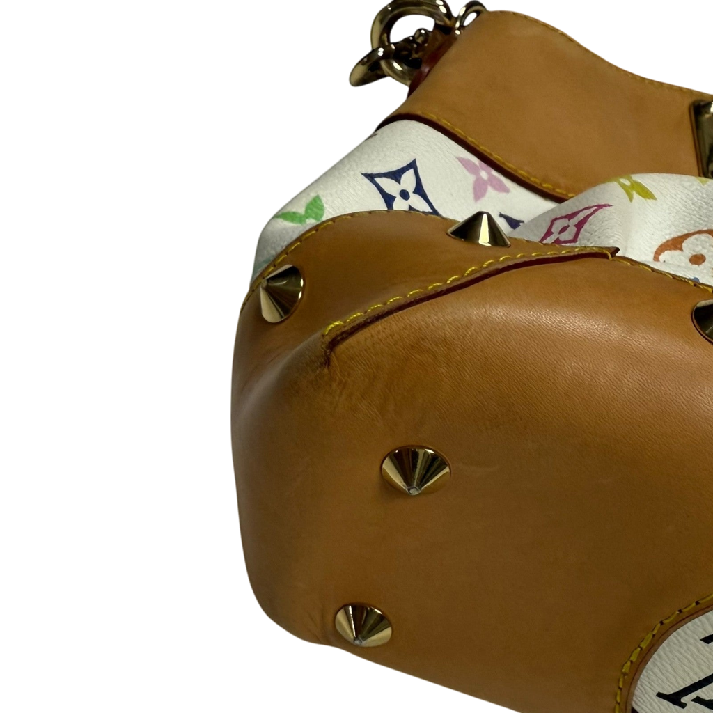 Louis Vuitton Judy Murakami Monogram Leather Bag White