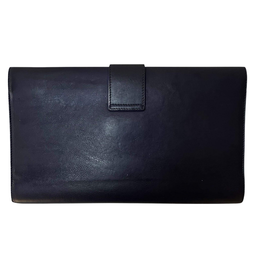 Vintage Yves Saint Laurent Leather Y-Ligne Chyc Clutch Navy