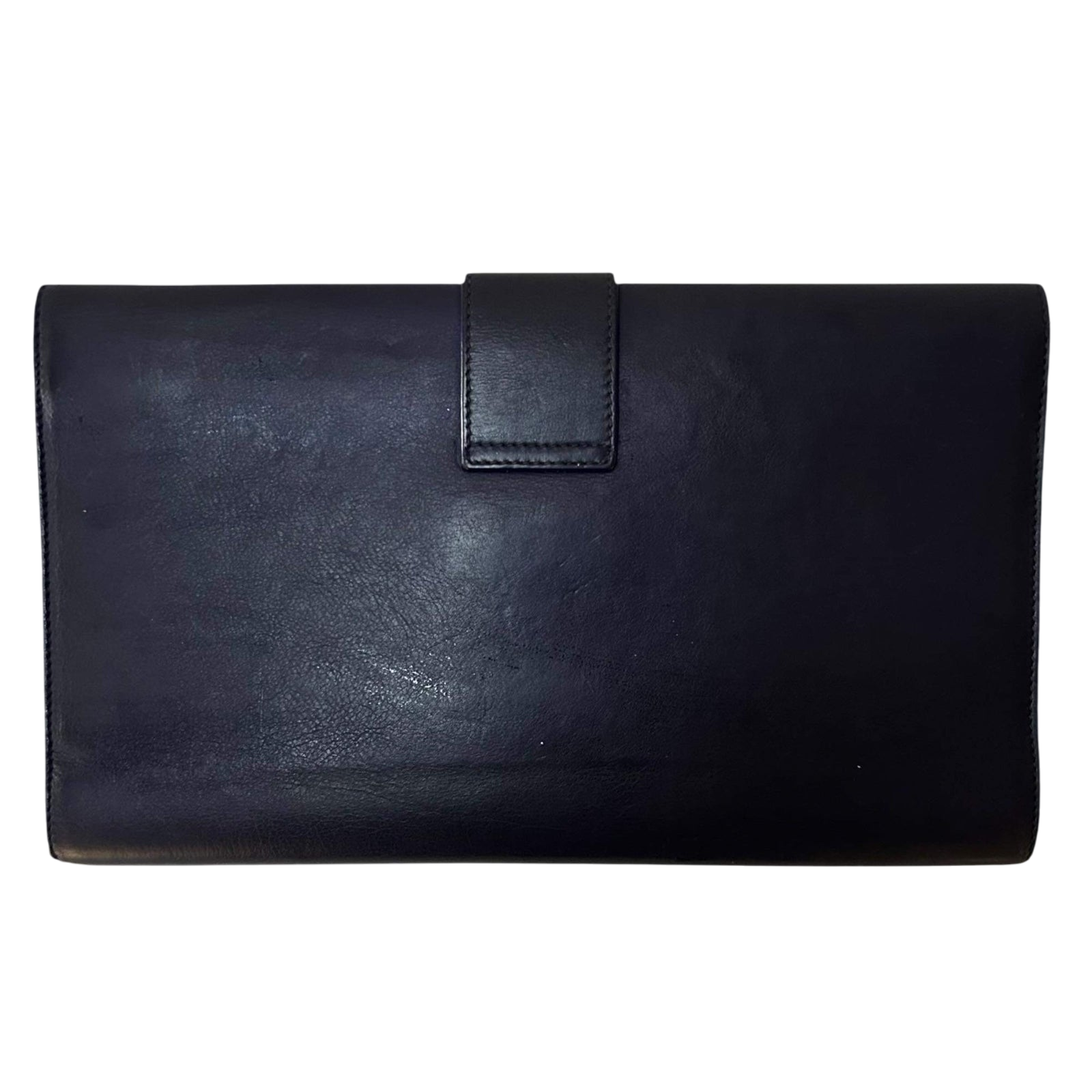 Vintage Yves Saint Laurent Leather Y-Ligne Chyc Clutch Navy