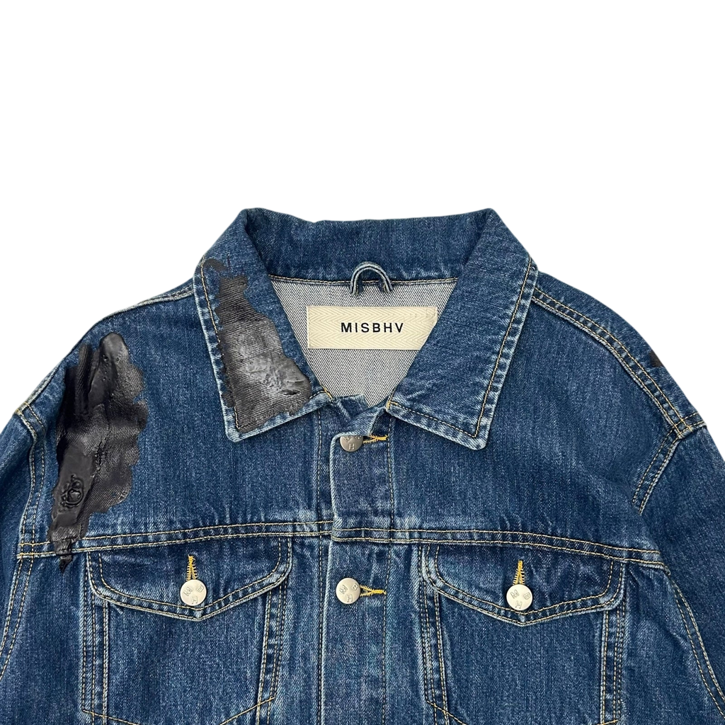 MISBHV AW18 Wet Print Denim Jacket Indigo