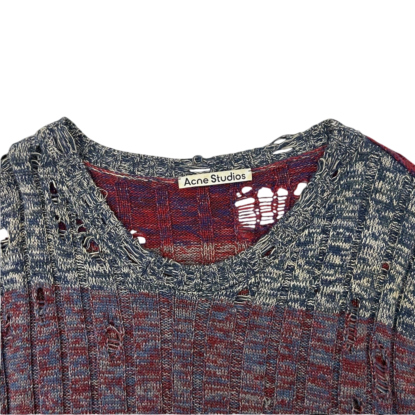 Acne Studios Karlos Distressed Melange Knit Sweater (Fits L-XL)