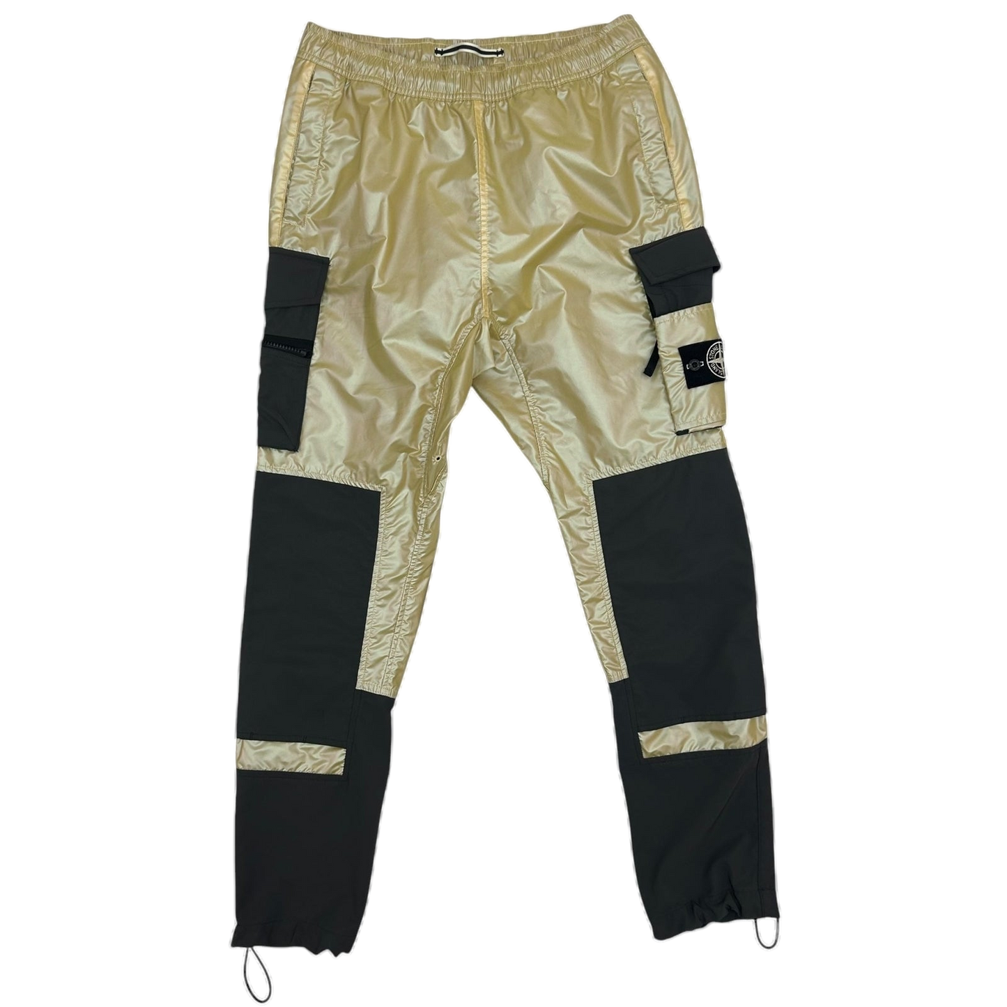 Stone Island Type RE-T Gold Iridescent Tela Gold Cargo Pants (Fits 30”-34”)