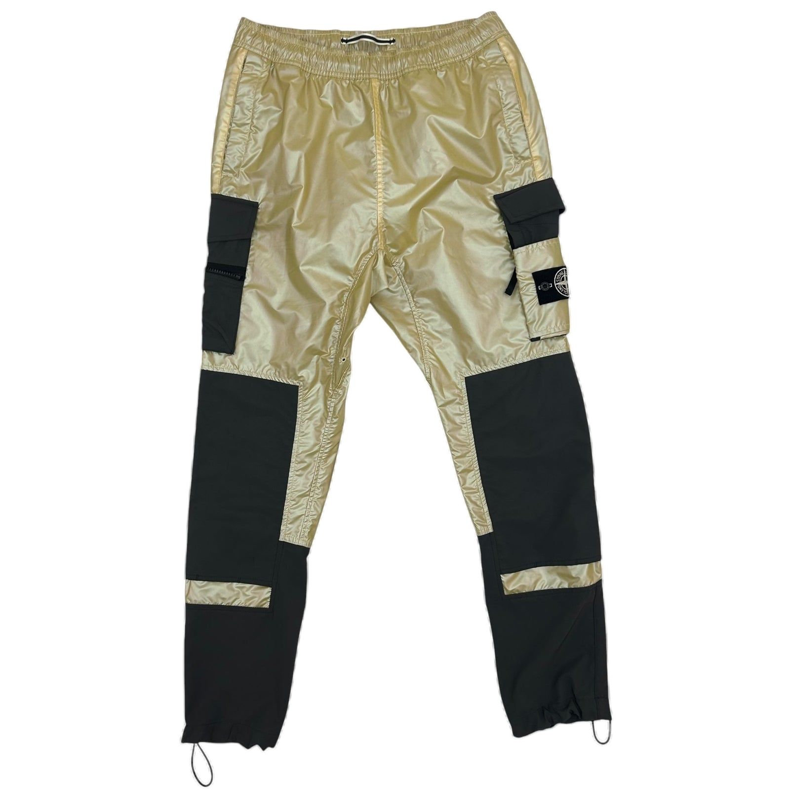 Stone Island Type RE-T Gold Iridescent Tela Gold Cargo Pants (Fits 30”-34”)