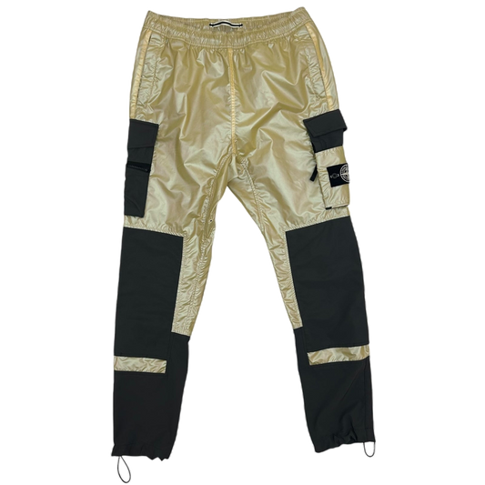 Stone Island Type RE-T Gold Iridescent Tela Gold Cargo Pants (Fits 30”-34”)