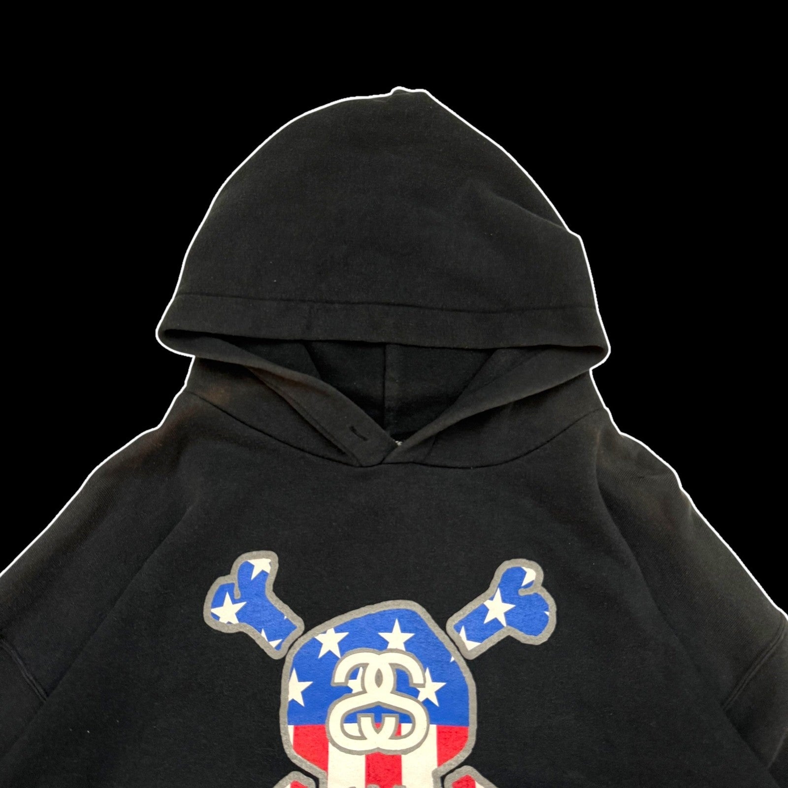 Stussy Vintage 2002 ‘Stars and Skulls Forever’ Hoodie Black (Size XL)