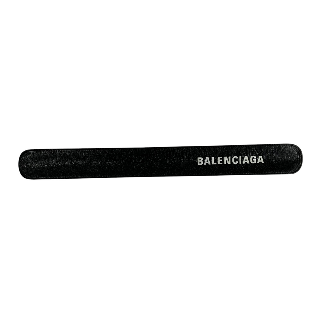 Balenciaga Black Snap Leather Cycle Bracelet