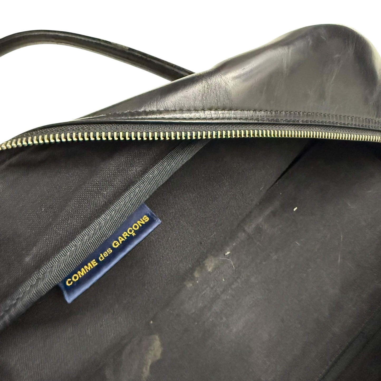 Comme des Garçons 90s Leather Boston Bag Black
