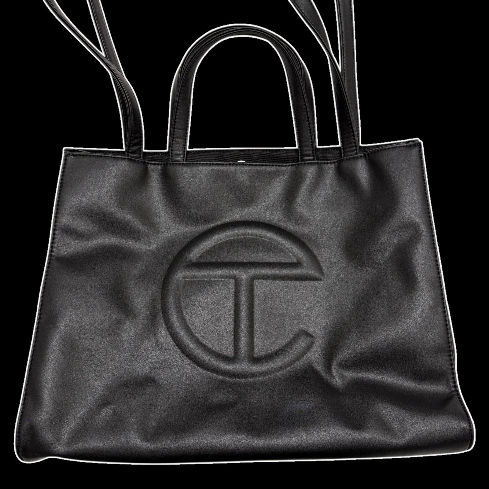 Telfar Vegan Leather Medium Shopping Bag Black