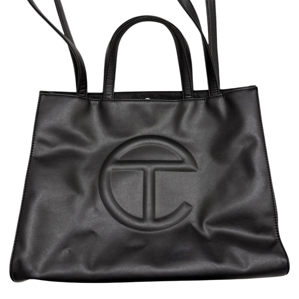 Telfar Vegan Leather Medium Shopping Bag Black