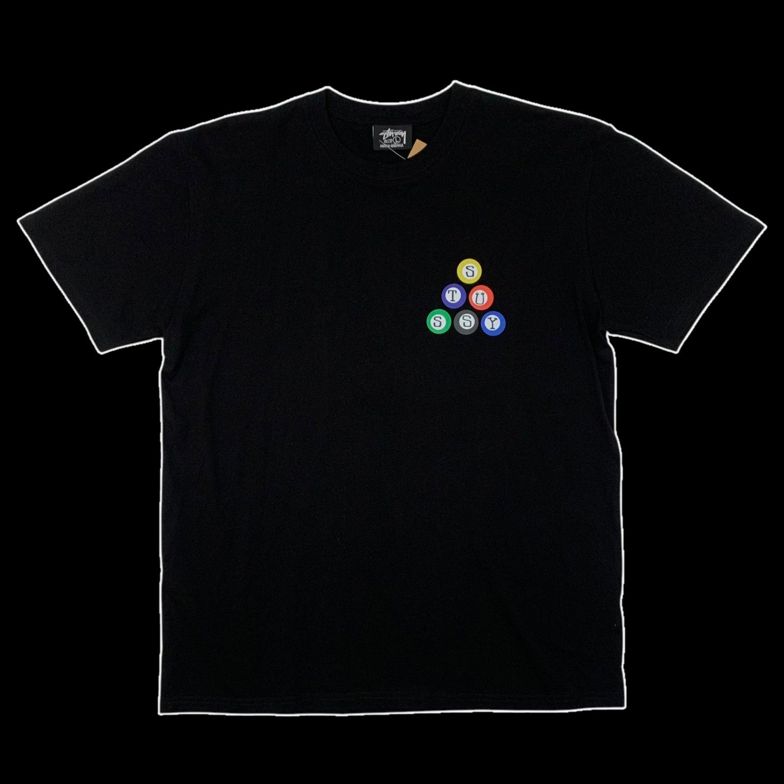 Stussy Billiards Pyramid T-Shirt Black (Fits M-L)