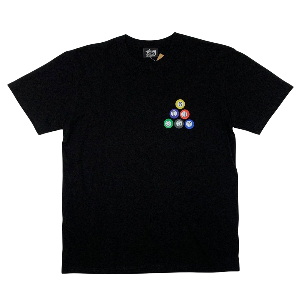 Stussy Billiards Pyramid T-Shirt Black (Fits M-L)