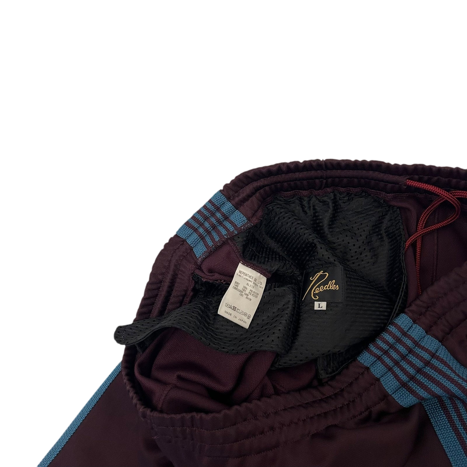 Needles Poly Smooth Track Pants Burgundy/Turquoise (Size L)