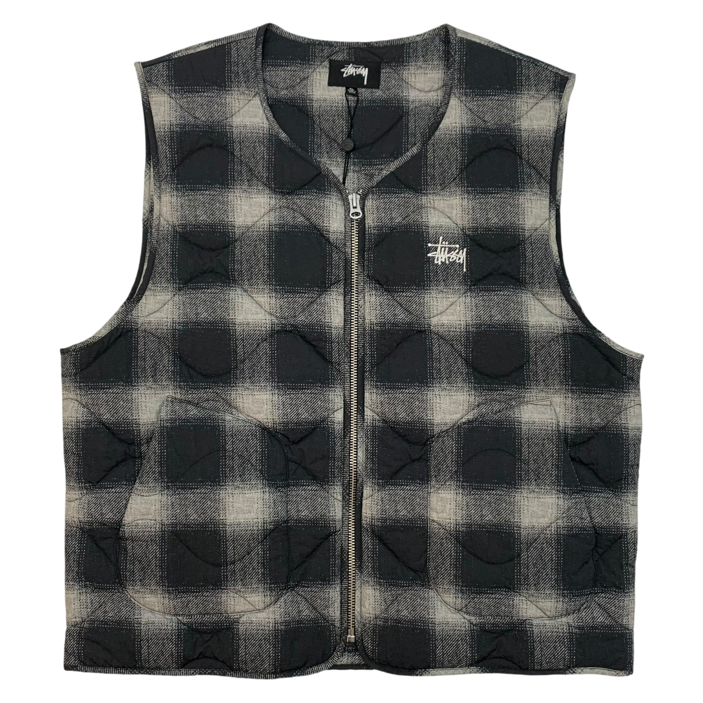Stussy AW23 Plaid Nylon Liner Vest (Size XL)