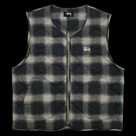 Stussy AW23 Plaid Nylon Liner Vest (Size XL)