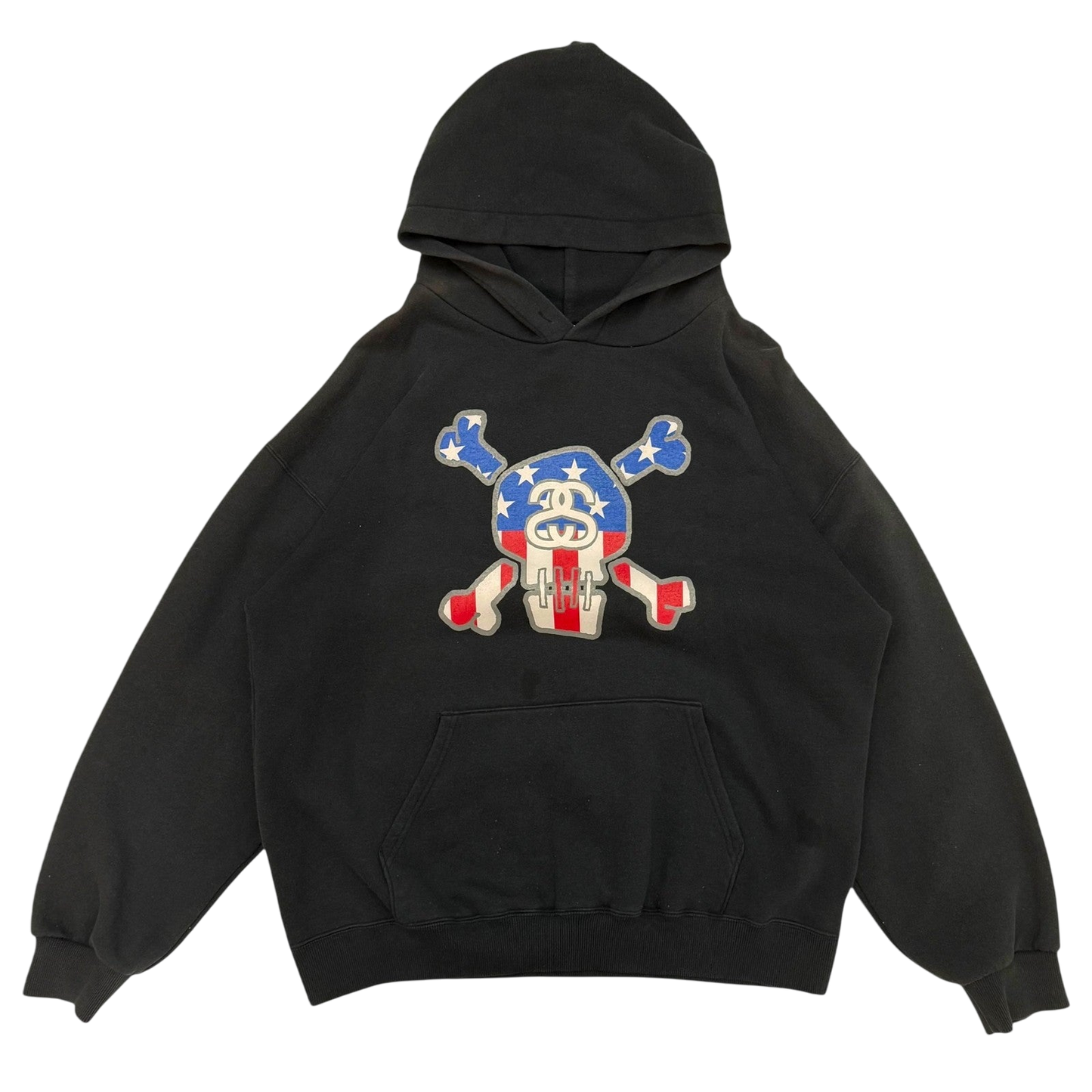 Stussy Vintage 2002 ‘Stars and Skulls Forever’ Hoodie Black (Size XL)