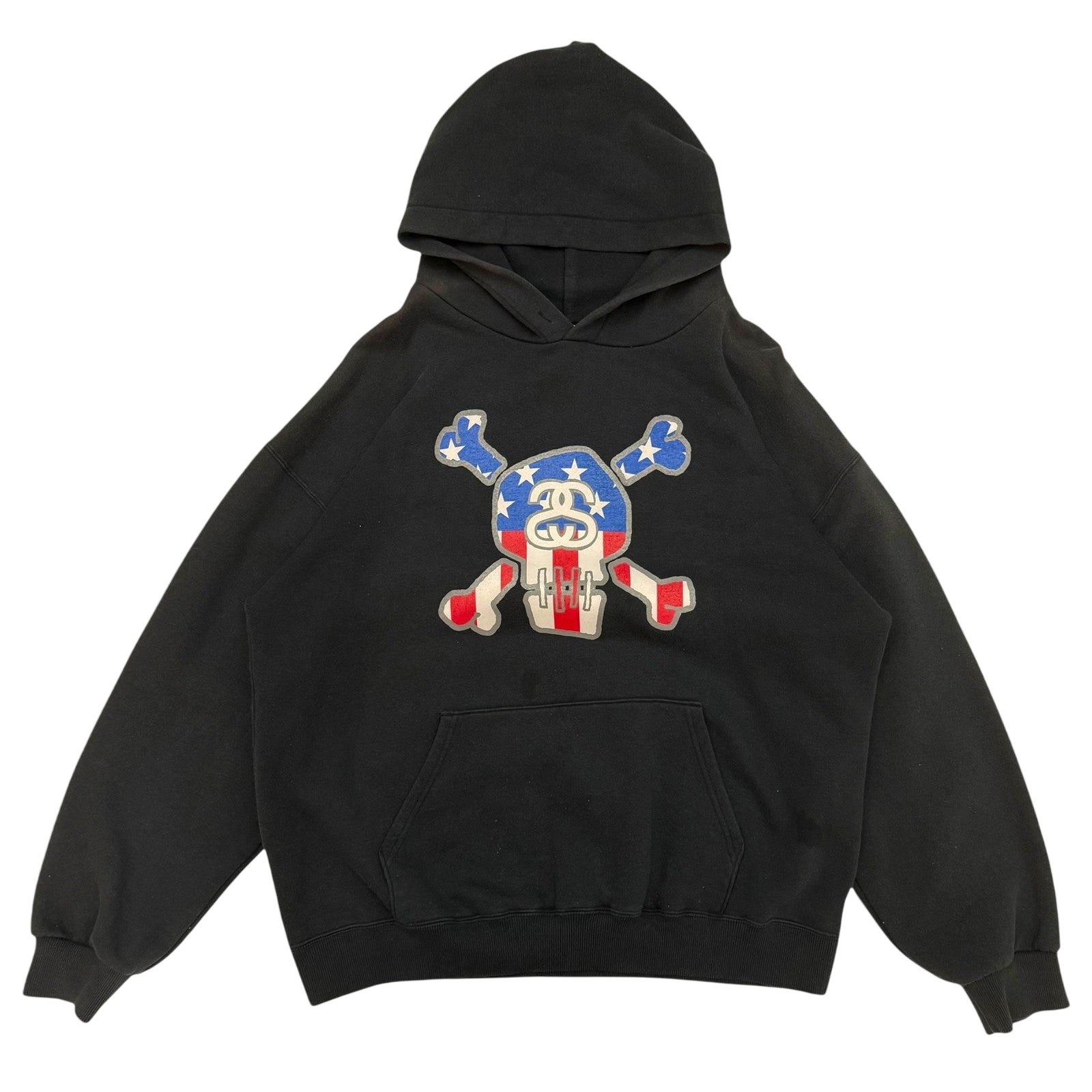 Stussy Vintage 2002 ‘Stars and Skulls Forever’ Hoodie Black (Size XL)
